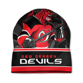 Шапка 3D с принтом New Jersey Devils , 100% полиэстер | универсальный размер, печать по всей поверхности изделия | new jersey devils | nhl | stanley cup | дъяволы нью джерси | калинин | кубок стенли | кубок стэнли | нхл | нью джерси девилз | хоккей | хоккейный клуб