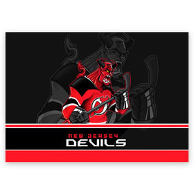 Поздравительная открытка с принтом New Jersey Devils , 100% бумага | плотность бумаги 280 г/м2, матовая, на обратной стороне линовка и место для марки
 | Тематика изображения на принте: new jersey devils | nhl | stanley cup | дъяволы нью джерси | калинин | кубок стенли | кубок стэнли | нхл | нью джерси девилз | хоккей | хоккейный клуб