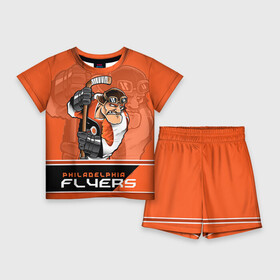 Детский костюм с шортами 3D с принтом Philadelphia Flyers ,  |  | nhl | philadelphia flyers | stanley cup | кубок стенли | кубок стэнли | нхл | филадельфия | филадельфия флайерз | флаерс | хоккей | хоккейный клуб
