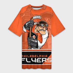 Платье-футболка 3D с принтом Philadelphia Flyers ,  |  | nhl | philadelphia flyers | stanley cup | кубок стенли | кубок стэнли | нхл | филадельфия | филадельфия флайерз | флаерс | хоккей | хоккейный клуб
