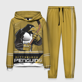 Мужской костюм 3D (с толстовкой) с принтом Pittsburgh Penguins ,  |  | nhl | pittsburgh penguins | stanley cup | кросби | кубок стенли | кубок стэнли | малкин | нхл | пингвинс | питтсбург пингвинз | сидни кросби | хоккей | хоккейный клуб
