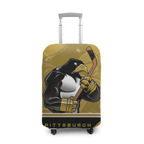 Чехол для чемодана 3D с принтом Pittsburgh Penguins , 86% полиэфир, 14% спандекс | двустороннее нанесение принта, прорези для ручек и колес | nhl | pittsburgh penguins | stanley cup | кросби | кубок стенли | кубок стэнли | малкин | нхл | пингвинс | питтсбург пингвинз | сидни кросби | хоккей | хоккейный клуб