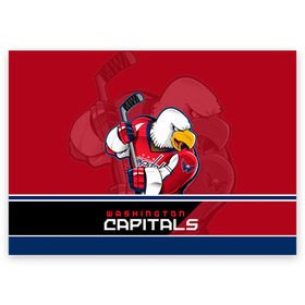 Поздравительная открытка с принтом Washington Capitals , 100% бумага | плотность бумаги 280 г/м2, матовая, на обратной стороне линовка и место для марки
 | Тематика изображения на принте: nhl | stanley cup | washington capitals | вашингтон капиталс | вашингтон кэпиталз | кубок стенли | кубок стэнли | нхл | овечкин | хоккей | хоккейный клуб