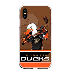 Чехол для iPhone XS Max матовый с принтом Anaheim Ducks , Силикон | Область печати: задняя сторона чехла, без боковых панелей | Тематика изображения на принте: anaheim ducks | nhl | stanley cup | кубок стенли | кубок стэнли | нхл | хоккей | хоккейный клуб