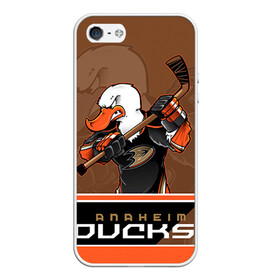 Чехол для iPhone 5/5S матовый с принтом Anaheim Ducks , Силикон | Область печати: задняя сторона чехла, без боковых панелей | Тематика изображения на принте: anaheim ducks | nhl | stanley cup | кубок стенли | кубок стэнли | нхл | хоккей | хоккейный клуб