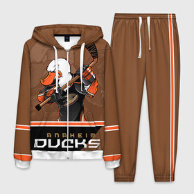 Мужской костюм 3D с принтом Anaheim Ducks , 100% полиэстер | Манжеты и пояс оформлены тканевой резинкой, двухслойный капюшон со шнурком для регулировки, карманы спереди | Тематика изображения на принте: anaheim ducks | nhl | stanley cup | кубок стенли | кубок стэнли | нхл | хоккей | хоккейный клуб