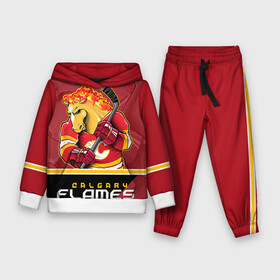 Детский костюм 3D (с толстовкой) с принтом Calgary Flames ,  |  | calgary flames | nhl | stanley cup | калгари флэймз | кубок стенли | кубок стэнли | нхл | флэймс | хоккей | хоккейный клуб