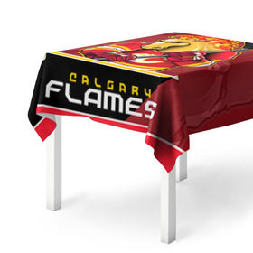 Скатерть 3D с принтом Calgary Flames , 100% полиэстер (ткань не мнется и не растягивается) | Размер: 150*150 см | calgary flames | nhl | stanley cup | калгари флэймз | кубок стенли | кубок стэнли | нхл | флэймс | хоккей | хоккейный клуб