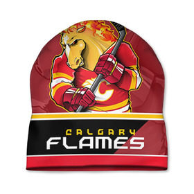 Шапка 3D с принтом Calgary Flames , 100% полиэстер | универсальный размер, печать по всей поверхности изделия | Тематика изображения на принте: calgary flames | nhl | stanley cup | калгари флэймз | кубок стенли | кубок стэнли | нхл | флэймс | хоккей | хоккейный клуб