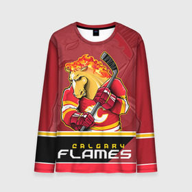 Мужской лонгслив 3D с принтом Calgary Flames , 100% полиэстер | длинные рукава, круглый вырез горловины, полуприлегающий силуэт | Тематика изображения на принте: calgary flames | nhl | stanley cup | калгари флэймз | кубок стенли | кубок стэнли | нхл | флэймс | хоккей | хоккейный клуб