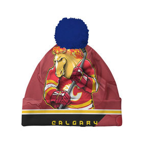 Шапка 3D c помпоном с принтом Calgary Flames , 100% полиэстер | универсальный размер, печать по всей поверхности изделия | calgary flames | nhl | stanley cup | калгари флэймз | кубок стенли | кубок стэнли | нхл | флэймс | хоккей | хоккейный клуб