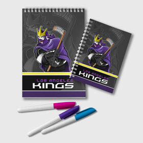 Блокнот с принтом Los Angeles Kings , 100% бумага | 48 листов, плотность листов — 60 г/м2, плотность картонной обложки — 250 г/м2. Листы скреплены удобной пружинной спиралью. Цвет линий — светло-серый
 | Тематика изображения на принте: los angeles kings | nhl | stanley cup | кубок стенли | кубок стэнли | лос анджелес кингз | лос анжелес короли | нхл | хоккей | хоккейный клуб