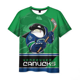 Мужская футболка 3D с принтом Vancouver Canucks , 100% полиэфир | прямой крой, круглый вырез горловины, длина до линии бедер | nhl | stanley cup | vancouver canucks | ванкувер | ванкувер кэнакс | кубок стенли | кубок стэнли | нхл | трямкин | хоккей | хоккейный клуб