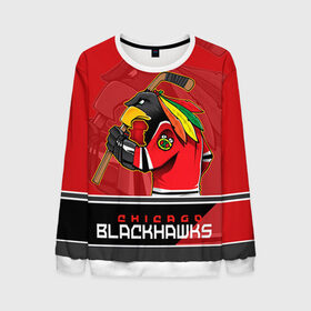 Мужской свитшот 3D с принтом Chicago Blackhawks , 100% полиэстер с мягким внутренним слоем | круглый вырез горловины, мягкая резинка на манжетах и поясе, свободная посадка по фигуре | chicago blackhawks | nhl | stanley cup | анисимов | блэкхокс | кубок стенли | кубок стэнли | нхл | панарин | хоккей | хоккейный клуб | чикаго | чикаго блэкхокс