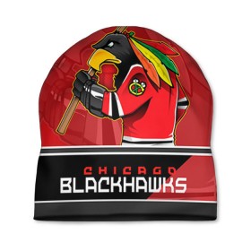 Шапка 3D с принтом Chicago Blackhawks , 100% полиэстер | универсальный размер, печать по всей поверхности изделия | chicago blackhawks | nhl | stanley cup | анисимов | блэкхокс | кубок стенли | кубок стэнли | нхл | панарин | хоккей | хоккейный клуб | чикаго | чикаго блэкхокс