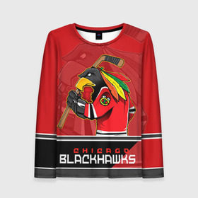 Женский лонгслив 3D с принтом Chicago Blackhawks , 100% полиэстер | длинные рукава, круглый вырез горловины, полуприлегающий силуэт | chicago blackhawks | nhl | stanley cup | анисимов | блэкхокс | кубок стенли | кубок стэнли | нхл | панарин | хоккей | хоккейный клуб | чикаго | чикаго блэкхокс