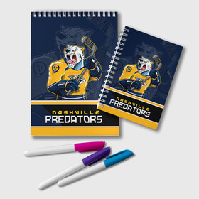 Блокнот с принтом Nashville Predators , 100% бумага | 48 листов, плотность листов — 60 г/м2, плотность картонной обложки — 250 г/м2. Листы скреплены удобной пружинной спиралью. Цвет линий — светло-серый
 | nashville predators | nhl | stanley cup | кубок стенли | кубок стэнли | нхл | нэшвил | нэшвилл предаторз | хоккей | хоккейный клуб