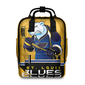 Женский рюкзак 3D с принтом St. Louis Blues , 100% полиэстер | лямки с регулируемой длиной, сверху ручки, чтобы рюкзак нести как сумку. Основное отделение закрывается на молнию, как и внешний карман. Внутри два дополнительных кармана, один из которых закрывается на молнию. По бокам два дополнительных кармашка, куда поместится маленькая бутылочка
 | Тематика изображения на принте: nhl | st. louis blues | stanley cup | йори | кубок стенли | кубок стэнли | лехтеря | луис блюз | нхл | сент луис | сент луис блюз | тарасенко | хоккей | хоккейный клуб