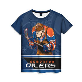 Женская футболка 3D с принтом Edmonton Oilers , 100% полиэфир ( синтетическое хлопкоподобное полотно) | прямой крой, круглый вырез горловины, длина до линии бедер | edmonton oilers | nhl | stanley cup | кубок стенли | кубок стэнли | нхл | хоккей | хоккейный клуб | эдмонтон | эдмонтон ойлерз | якупов