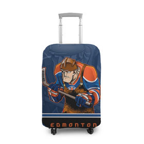 Чехол для чемодана 3D с принтом Edmonton Oilers , 86% полиэфир, 14% спандекс | двустороннее нанесение принта, прорези для ручек и колес | edmonton oilers | nhl | stanley cup | кубок стенли | кубок стэнли | нхл | хоккей | хоккейный клуб | эдмонтон | эдмонтон ойлерз | якупов