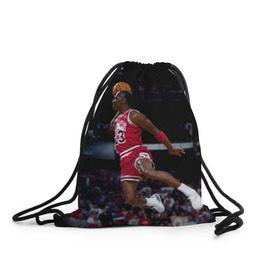 Рюкзак-мешок 3D с принтом Michael Jordan , 100% полиэстер | плотность ткани — 200 г/м2, размер — 35 х 45 см; лямки — толстые шнурки, застежка на шнуровке, без карманов и подкладки | Тематика изображения на принте: michael jordan | баскетбол | майкл джордан | нба