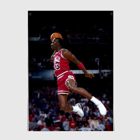 Постер с принтом Michael Jordan , 100% бумага
 | бумага, плотность 150 мг. Матовая, но за счет высокого коэффициента гладкости имеет небольшой блеск и дает на свету блики, но в отличии от глянцевой бумаги не покрыта лаком | michael jordan | баскетбол | майкл джордан | нба
