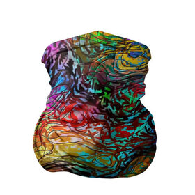 Бандана-труба 3D с принтом Буйство красок , 100% полиэстер, ткань с особыми свойствами — Activecool | плотность 150‒180 г/м2; хорошо тянется, но сохраняет форму | Тематика изображения на принте: краски | линии | мозаика | орнамент | узор | цвет