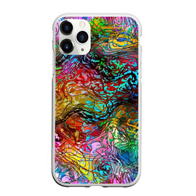 Чехол для iPhone 11 Pro матовый с принтом Буйство красок , Силикон |  | Тематика изображения на принте: краски | линии | мозаика | орнамент | узор | цвет