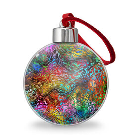 Ёлочный шар с принтом Буйство красок , Пластик | Диаметр: 77 мм | краски | линии | мозаика | орнамент | узор | цвет