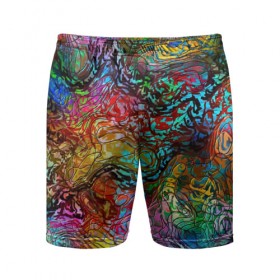 Мужские шорты 3D спортивные с принтом Буйство красок ,  |  | Тематика изображения на принте: краски | линии | мозаика | орнамент | узор | цвет
