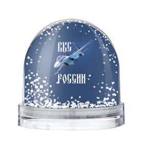 Снежный шар с принтом ВКС РОССИИ , Пластик | Изображение внутри шара печатается на глянцевой фотобумаге с двух сторон | ввс | вкс | лётчик | миг | пилот | россия | самолёт | су