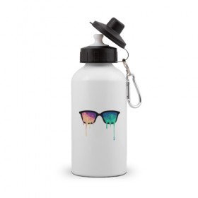 Бутылка спортивная с принтом Абстрактные очки , металл | емкость — 500 мл, в комплекте две пластиковые крышки и карабин для крепления | 