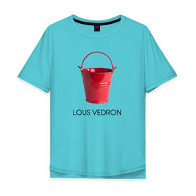 Мужская футболка хлопок Oversize с принтом LOUS VEDRON , 100% хлопок | свободный крой, круглый ворот, “спинка” длиннее передней части | Тематика изображения на принте: louis vuetton | lous vedron | антибренд | бренд | луи витон | пародии