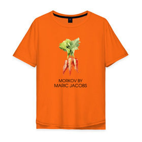 Мужская футболка хлопок Oversize с принтом MORKOV BY MARIC JACOBS , 100% хлопок | свободный крой, круглый ворот, “спинка” длиннее передней части | jacobs mark | morkov | антибренд | бренд | пародии