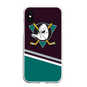 Чехол для iPhone XS Max матовый с принтом Anaheim Ducks , Силикон | Область печати: задняя сторона чехла, без боковых панелей | хоккей