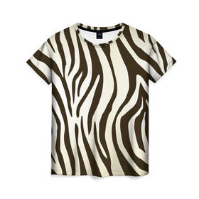 Женская футболка 3D с принтом Шкура зебры , 100% полиэфир ( синтетическое хлопкоподобное полотно) | прямой крой, круглый вырез горловины, длина до линии бедер | африка | животные | звери | зебра | фауна