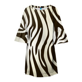 Детское платье 3D с принтом Шкура зебры , 100% полиэстер | прямой силуэт, чуть расширенный к низу. Круглая горловина, на рукавах — воланы | Тематика изображения на принте: африка | животные | звери | зебра | фауна