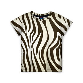 Детская футболка 3D с принтом Шкура зебры , 100% гипоаллергенный полиэфир | прямой крой, круглый вырез горловины, длина до линии бедер, чуть спущенное плечо, ткань немного тянется | африка | животные | звери | зебра | фауна
