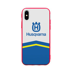 Чехол для Apple iPhone X силиконовый матовый с принтом husqvarna , Силикон | Печать на задней стороне чехла, без боковой панели | husqvarna