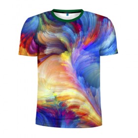 Мужская футболка 3D спортивная с принтом Краски , 100% полиэстер с улучшенными характеристиками | приталенный силуэт, круглая горловина, широкие плечи, сужается к линии бедра | абстракция | краски | узор | цвет