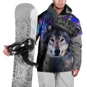 Накидка на куртку 3D с принтом King Wolf , 100% полиэстер |  | животное | зверь | космос | природа волк | русь | славяне