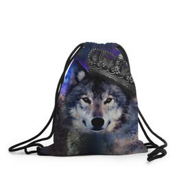 Рюкзак-мешок 3D с принтом King Wolf , 100% полиэстер | плотность ткани — 200 г/м2, размер — 35 х 45 см; лямки — толстые шнурки, застежка на шнуровке, без карманов и подкладки | животное | зверь | космос | природа волк | русь | славяне