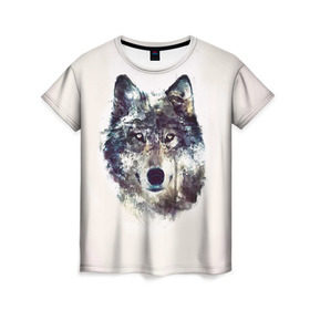 Женская футболка 3D с принтом Волк , 100% полиэфир ( синтетическое хлопкоподобное полотно) | прямой крой, круглый вырез горловины, длина до линии бедер | животное | зверь | космос | природа волк | русь | славяне