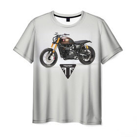 Мужская футболка 3D с принтом Triumph 3 , 100% полиэфир | прямой крой, круглый вырез горловины, длина до линии бедер | 