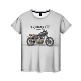 Женская футболка 3D с принтом Triumph 2 , 100% полиэфир ( синтетическое хлопкоподобное полотно) | прямой крой, круглый вырез горловины, длина до линии бедер | moto | triumph | мотоцикл | мотоциклы | триумф