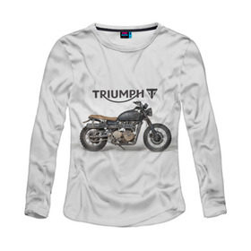 Женский лонгслив 3D с принтом Triumph 2 , 100% полиэстер | длинные рукава, круглый вырез горловины, полуприлегающий силуэт | moto | triumph | мотоцикл | мотоциклы | триумф
