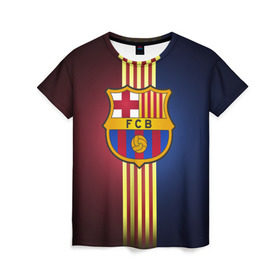 Женская футболка 3D с принтом Barcelona FC , 100% полиэфир ( синтетическое хлопкоподобное полотно) | прямой крой, круглый вырез горловины, длина до линии бедер | барса | барселона | испания | клуб | фк | футбол | футбольный