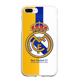 Чехол для iPhone 7Plus/8 Plus матовый с принтом Real Madrid CF , Силикон | Область печати: задняя сторона чехла, без боковых панелей | Тематика изображения на принте: football | испания | клуб | мадрид | реал | фк | футбольный