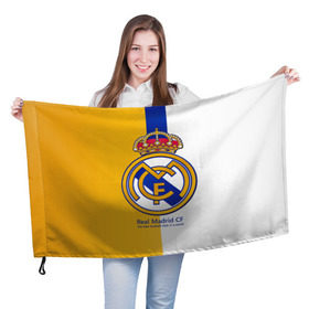 Флаг 3D с принтом Real Madrid CF , 100% полиэстер | плотность ткани — 95 г/м2, размер — 67 х 109 см. Принт наносится с одной стороны | football | испания | клуб | мадрид | реал | фк | футбольный