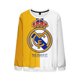 Мужской свитшот 3D с принтом Real Madrid CF , 100% полиэстер с мягким внутренним слоем | круглый вырез горловины, мягкая резинка на манжетах и поясе, свободная посадка по фигуре | football | испания | клуб | мадрид | реал | фк | футбольный